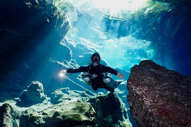 1 day of diving in Cenotes price for 2 certified divers - The first session at Chak Mool