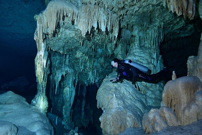 2 dives in Cenote Dos ojos Certified Divers - The break between sessions