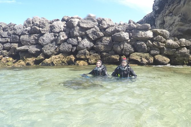 Baptism of diving in the Natural Park of the Strait - Entering the water near the Esculturas del Mar
