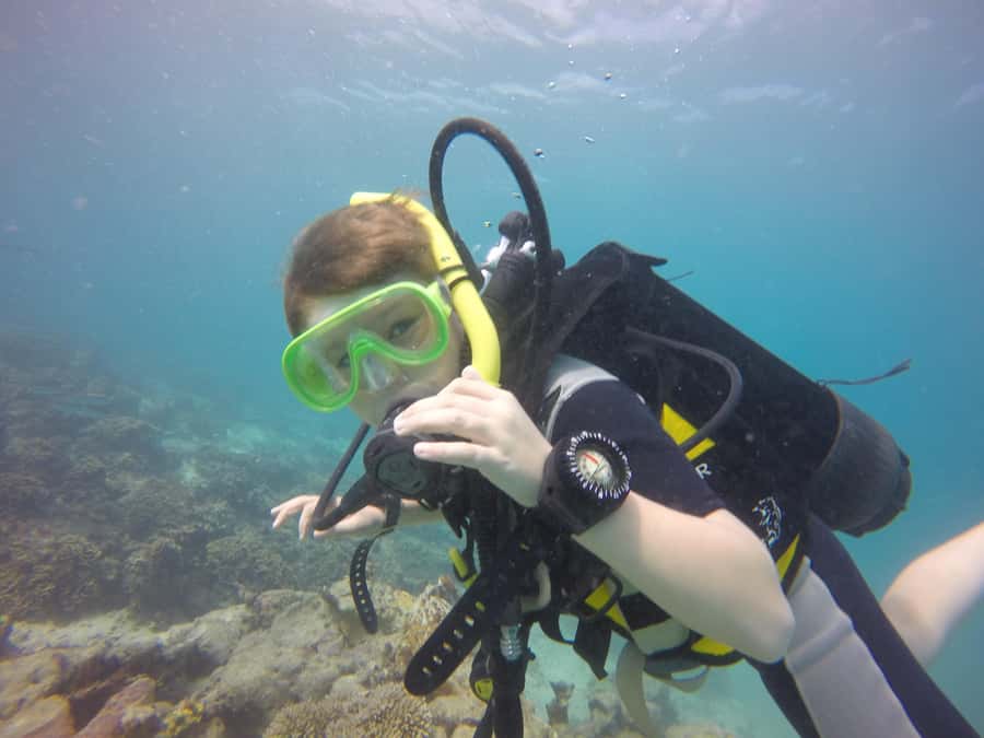 Blue Bay: LEARN TO DIVE TODAY with CORAL DIVING Team - Shallow-water practice makes the first attempt easier