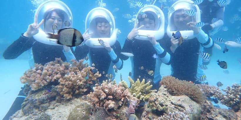 Boracay: Helmet Diving Experience with Photos and Videos - The safety briefing and first step underwater
