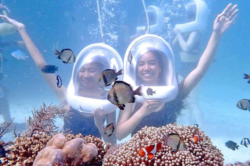 Boracay: Island Hopping with Crystal Kayak & Helmet Diving - The 20-minute helmet walk on the seabed