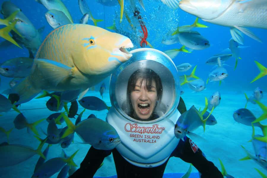 Cairns: Green Island and Seawalker Helmet Dive Combo - The Seawalker helmet walk at five metres