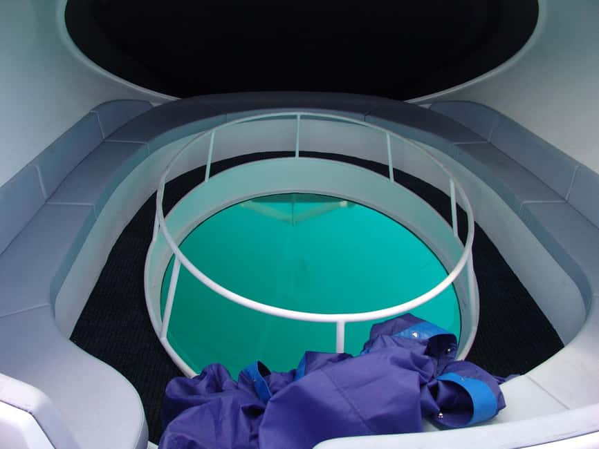 From Punta Cana: ScubaDoo, Snorkel & Glass Bottom Boat Tour - Sitting inside the ScubaDoo at 3 to 5 meters