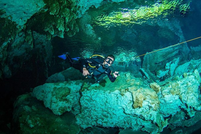 Go for 2 dives in cenote Dos ojos for certified divers - The Bat Cave route and the flashlight moment