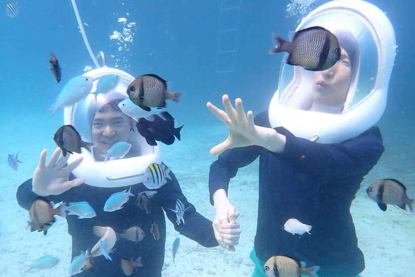 Panglao: Helmet Diving Experience with Photos and Videos - Getting used to the helmet and air supply