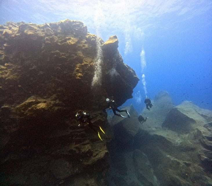 Scuba Diving in the Volcanic Caldera/shorelines of Santorini - Two sessions among lava, reefs, and caverns