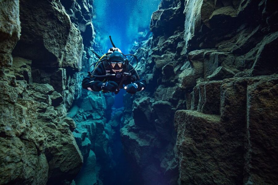 Silfra: Diving Between Tectonic Plates - Silfra Cathedral and the 23-meter drop